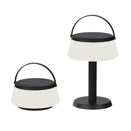 Zuma Line - LED Aptumšojama saules enerģijas uzlādējams galda lampa LED/2,2W/2000 mAh IP44 melna