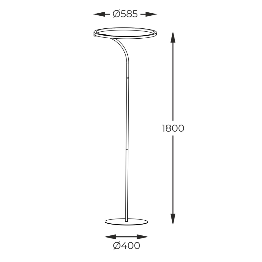Zuma Line - LED Grīdas stāvlampa LED/24W/230V melna