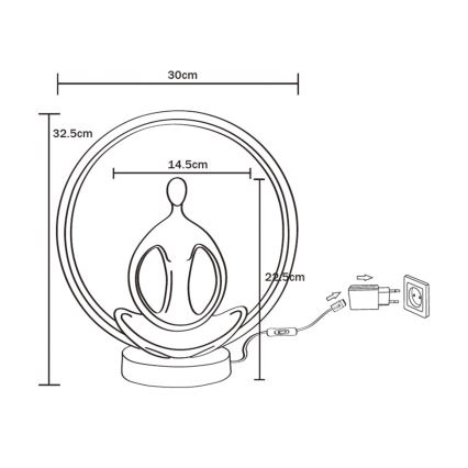 Zuma Line - LED Galda lampa LED/4W/5V melna/zelta