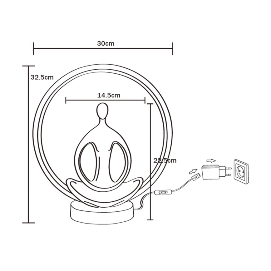 Zuma Line - LED Galda lampa LED/4W/5V melna/zelta