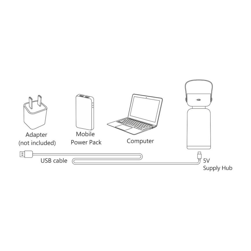Zuma Line - LED Aptumšojama, lādējama galda lampa LED/3W/1200 mAh 3000/4000/6500K IP44 brūna