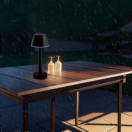 Zuma Line - LED RGBW Aptumšojama, lādējama galda lampa LED/0,7W/1300 mAh IP44 melna
