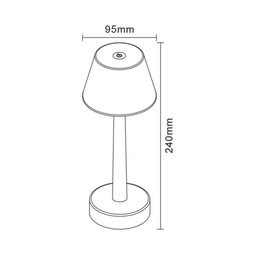 Zuma Line - LED RGBW Aptumšojama, lādējama galda lampa LED/0,7W/1300 mAh IP44 melna