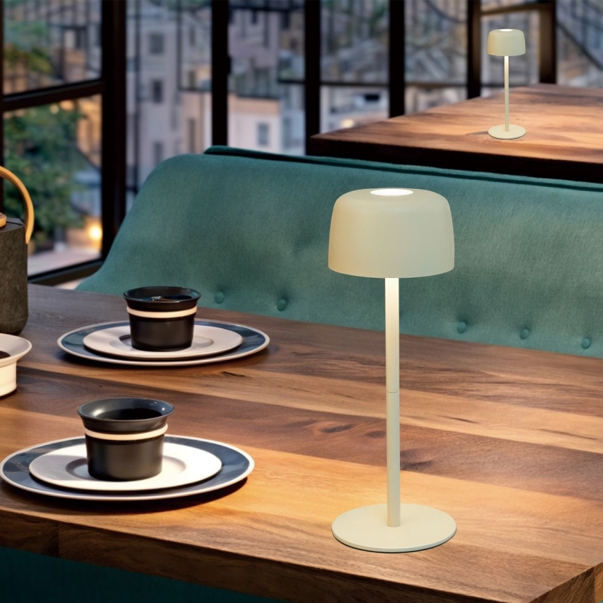Zuma Line - LED Aptumšojama, lādējama galda lampa LED/2W/1200 mAh IP44 krēmkrāsa