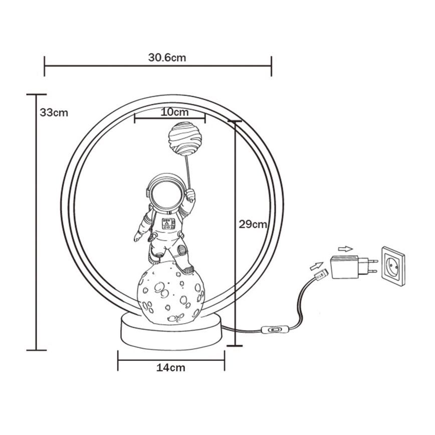 Zuma Line - LED Galda lampa LED/4W/5V melna