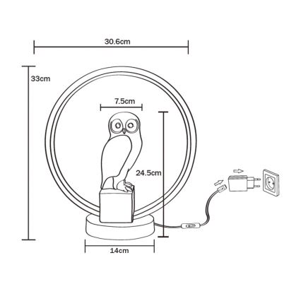 Zuma Line - LED Galda lampa LED/4W/5V melna/balta