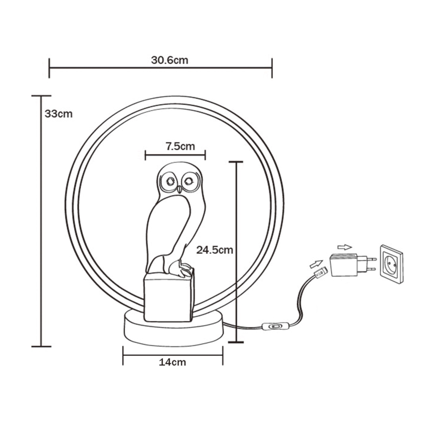 Zuma Line - LED Galda lampa LED/4W/5V melna/balta