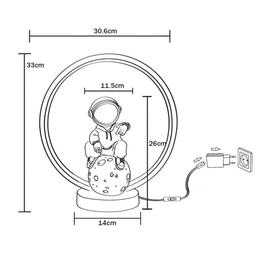 Zuma Line - LED Galda lampa LED/4W/5V melna