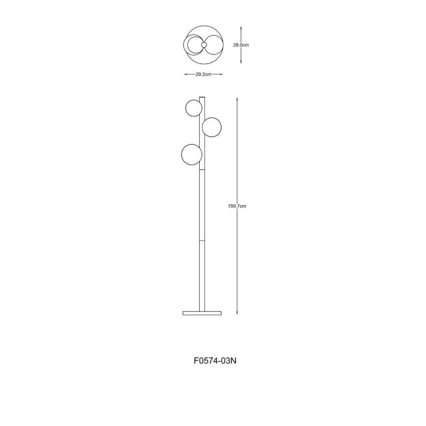 Zuma Line - Grīdas lampa 3xG9/33W/230V zelta krāsā
