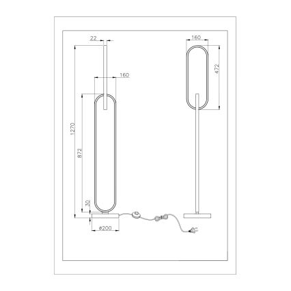 Zuma Line - LED grīdas lampa 2xLED/36W/230V melna/zelta