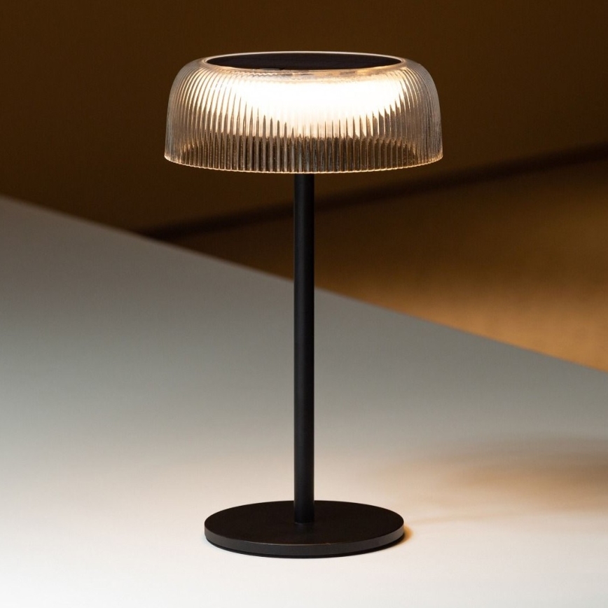 Zuma Line - LED Aptumšojama saules enerģijas uzlādējams galda lampa LED/2,5W/2000 mAh IP44 melna