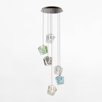 Zuma Line - LED Lustra ar auklu 6xLED/6W/230V melna/krāsaina