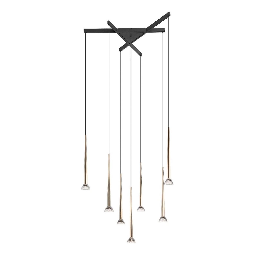 Zuma Line - LED lustra uz troses 7xLED/6W/230V melna/zelta