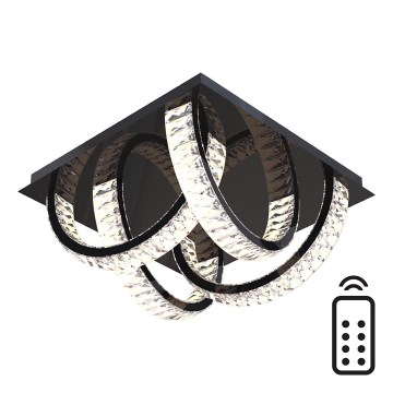 Zuma Line - LED regulējams kristāla griestu gaismeklis LED/23,5W/230V 2700-6000K melns + tālvadības pults