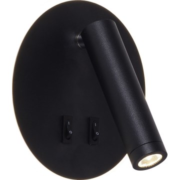 Zuma Line - LED sienas punktveida gaismeklis LED/5,5W/230V 4000K + LED/2,5W 3000K melns