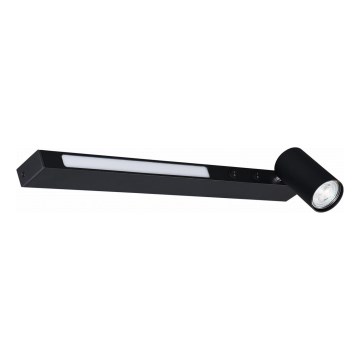 Zuma Line - LED Sienas starmetis 1xGU10/5W/230V + LED/8W melna
