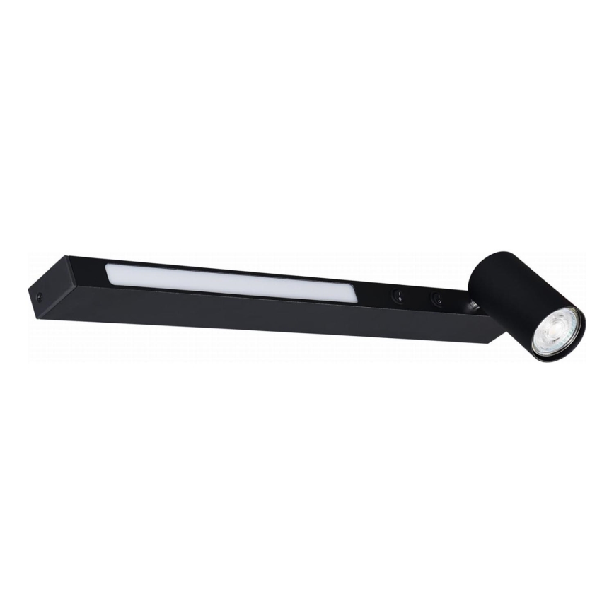 Zuma Line - LED Sienas starmetis 1xGU10/5W/230V + LED/8W melna