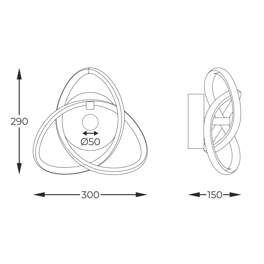 Zuma Line - LED Sienas lampa LED/14W/230V melna/zelta