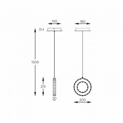 Zuma Line - aptumšojama LED lustra ar vadu LED/10W/230V zelta