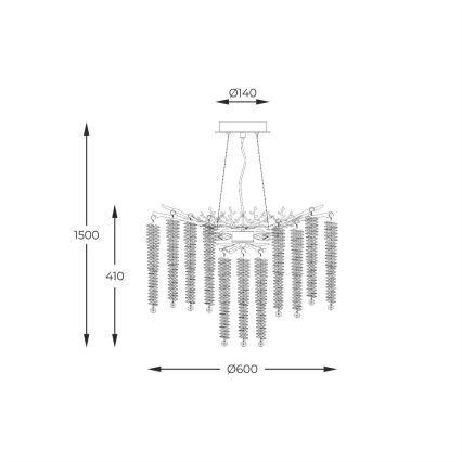 Zuma Line - Lustra ar auklu 8xG9/3,5W/230V zelta