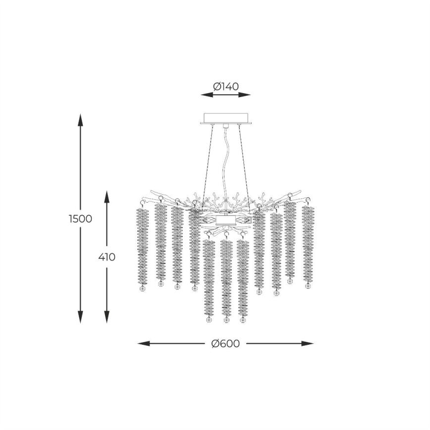 Zuma Line - Lustra ar auklu 8xG9/3,5W/230V zelta