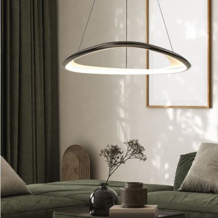 Zuma Line - LED Aptumšojama lustra ar auklu LED/34W/230V 3000K melna spīdīgi hromēts