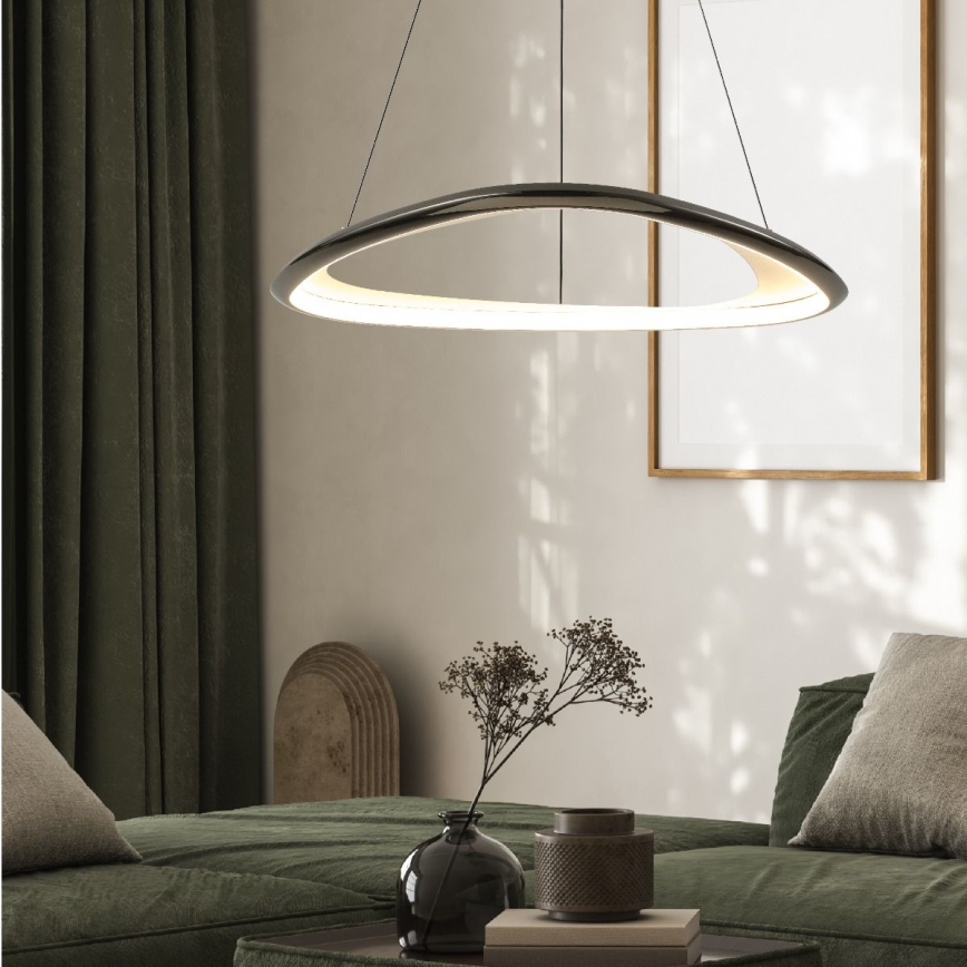Zuma Line - LED Aptumšojama lustra ar auklu LED/34W/230V 3000K melna spīdīgi hromēts