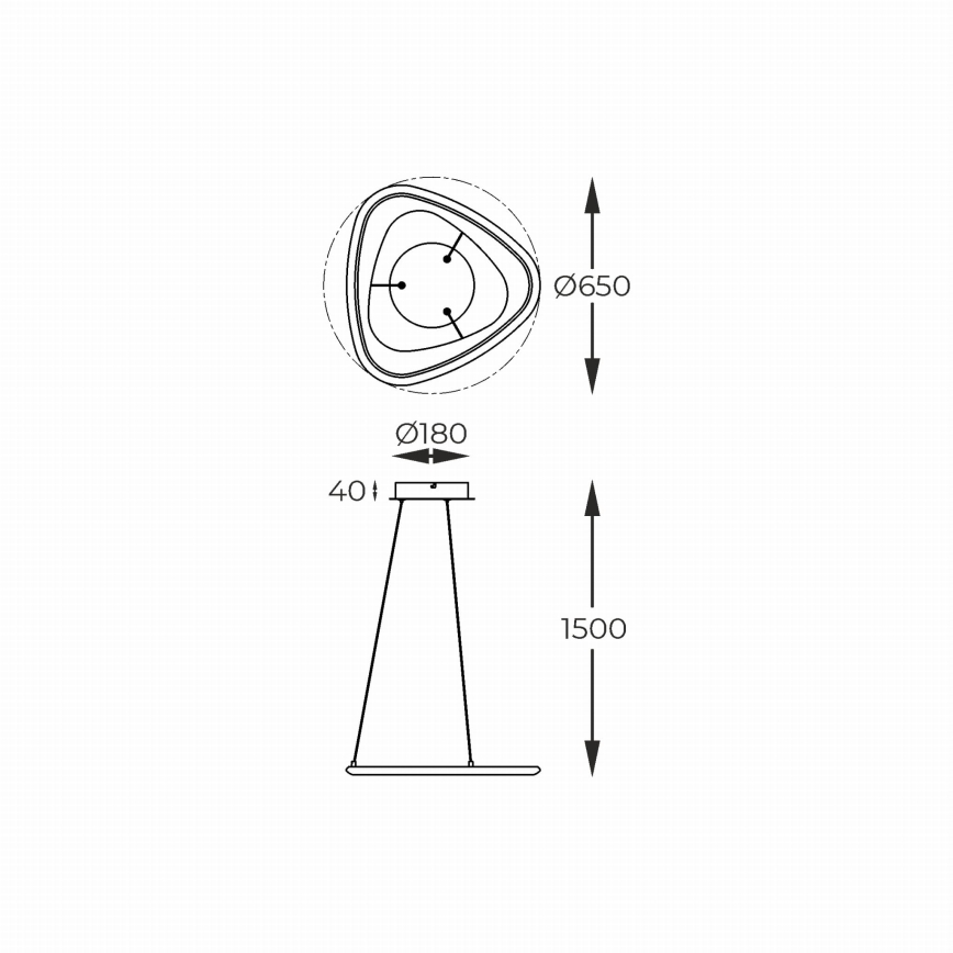 Zuma Line - LED Aptumšojama lustra ar auklu LED/34W/230V 3000K melna spīdīgi hromēts