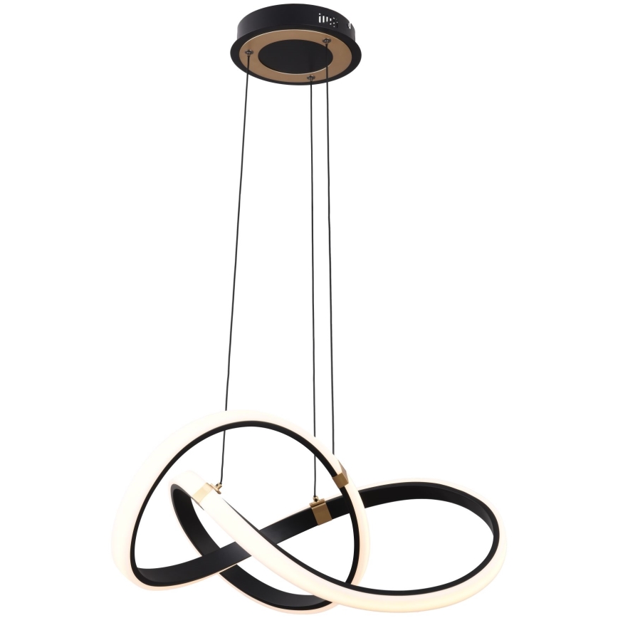 Zuma Line - LED Aptumšojama lustra ar auklu LED/44W/230V melna/zelta