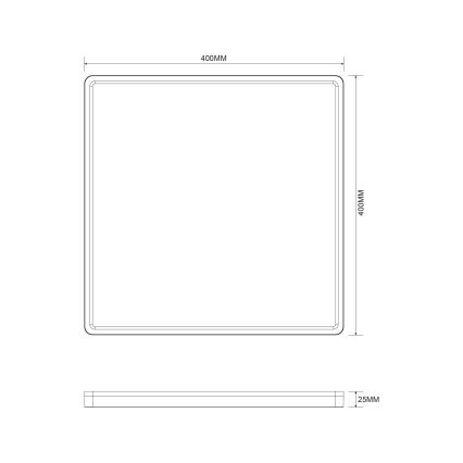 Zuma Line - LED Aptumšojama griestu lampa LED/38W/230V + LED/12W 3000/4000/5500K 40x40 cm melna