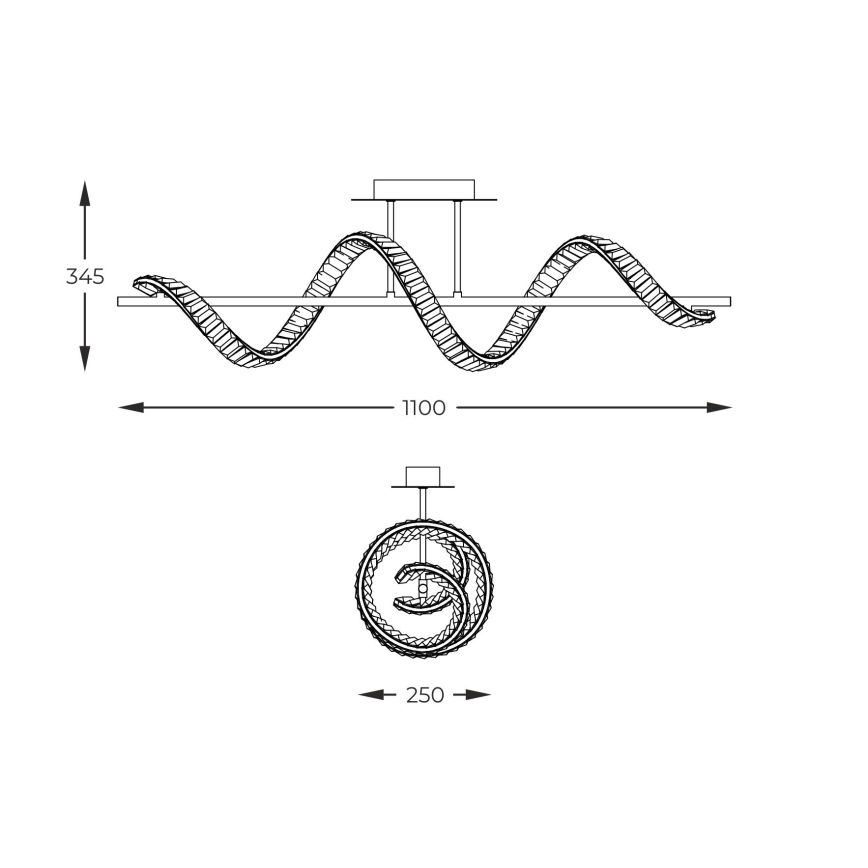 Zuma Line - LED regulējams kristāla lustra uz stieņa LED/24,5W/230V 2700-6000K + tālvadības pults