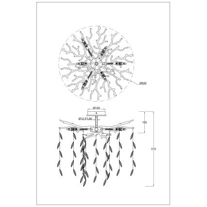 Zuma Line - Virsmas montāžas griestu lustrs 6xG9/3,5W/230V Ø 50 cm zelta