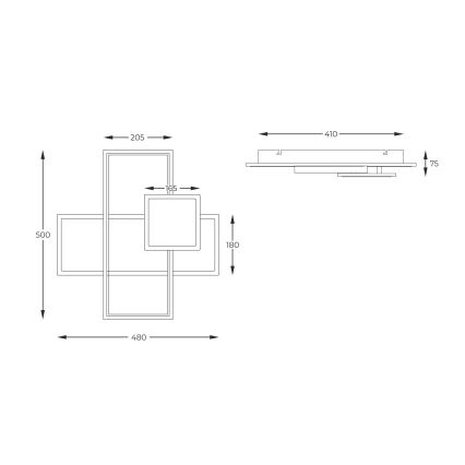 Zuma Line - LED Aptumšojama griestu lampa LED/46W/230V melna