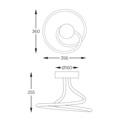 Zuma Line - LED Aptumšojama virsapmetuma lustra LED/26W/230V melna