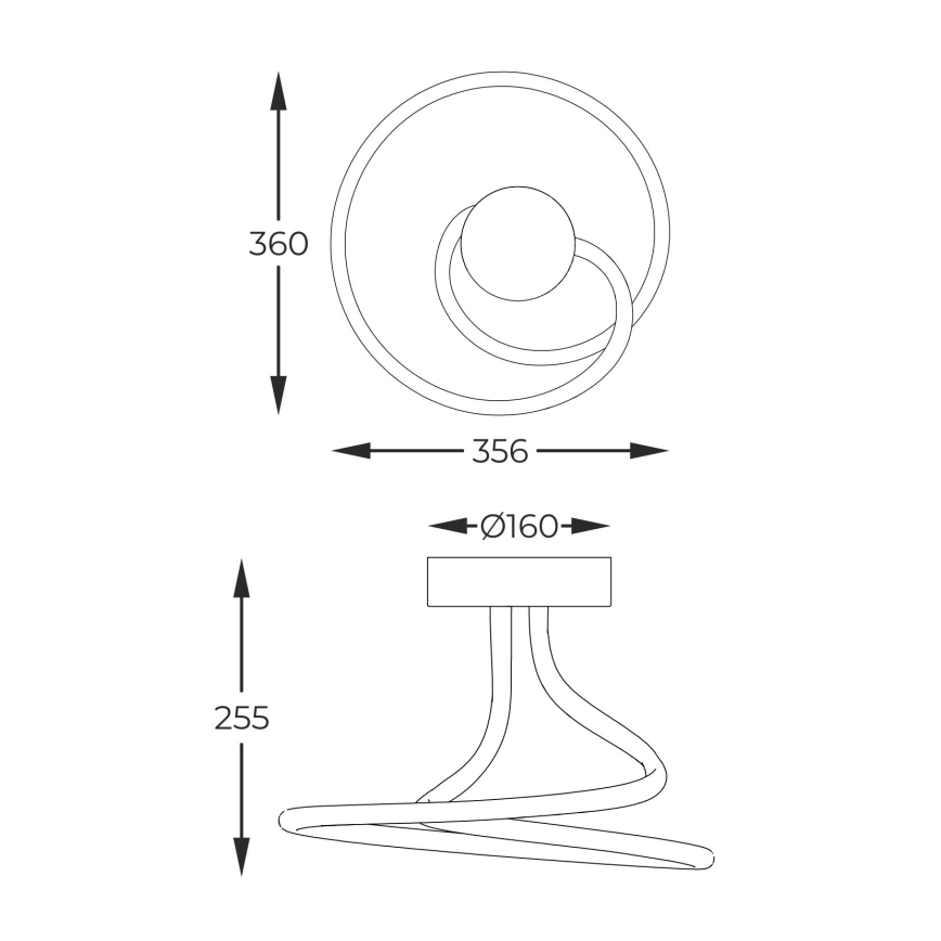 Zuma Line - LED Aptumšojama virsapmetuma lustra LED/26W/230V melna