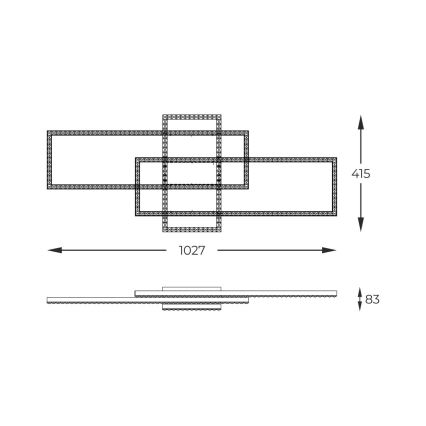 Zuma Line - LED regulējams kristāla griestu gaismeklis LED/52W/230V 2700-6000K melns + tālvadības pults