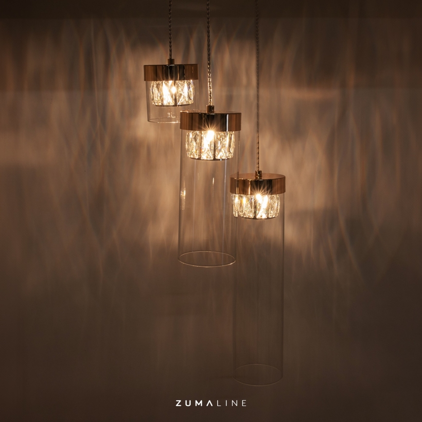 Zuma Line - Kristāla lustra ar auklu 3xG9/28W/230V