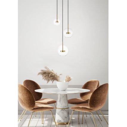 Zuma Line - LED Lustra ar auklu 3xLED/5W/230V zelta
