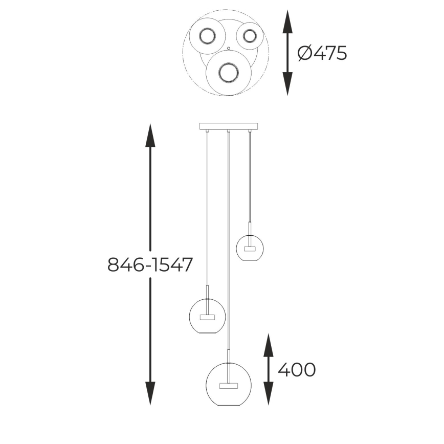 Zuma Line - LED Lustra ar auklu 3xLED/5W/230V zelta