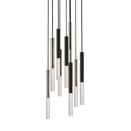 Zuma Line - LED Lustra ar auklu 9xLED/5W/230V melna/misiņš