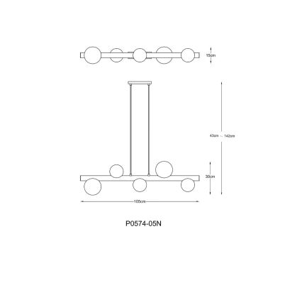 Zuma Line - Piekaramā lustra uz troses 5xG9/33W/230V zeltaina