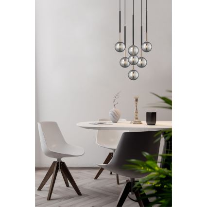 Zuma Line - Lustra ar auklu 7xG9/4W/230V melna