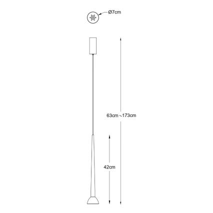Zuma Line - LED lustra uz kabeļa LED/5W/230V melna