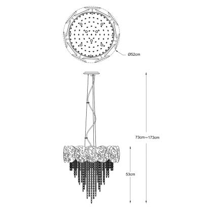 Zuma Line - Piekaramā lampa uz troses 7xG9/28W/230V zelta