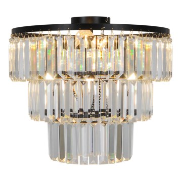 Zuma Line P17127-4-BK - Virsapmetuma lustra TIFANNY 4xE14/40W/230V melna