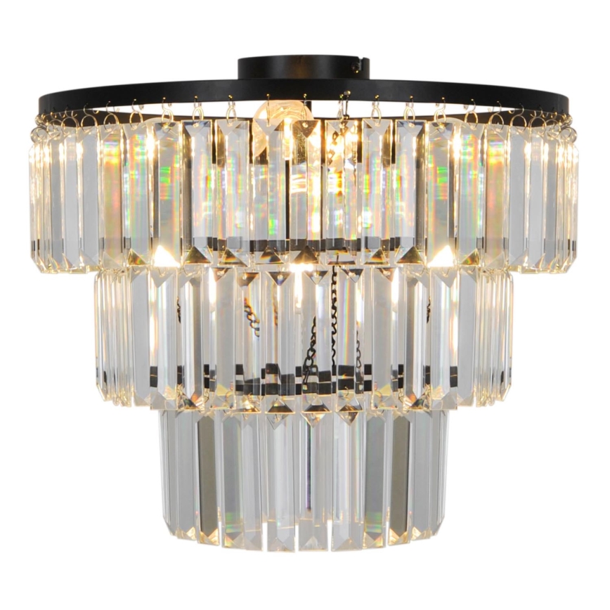 Zuma Line P17127-4-BK - Virsapmetuma lustra TIFANNY 4xE14/40W/230V melna