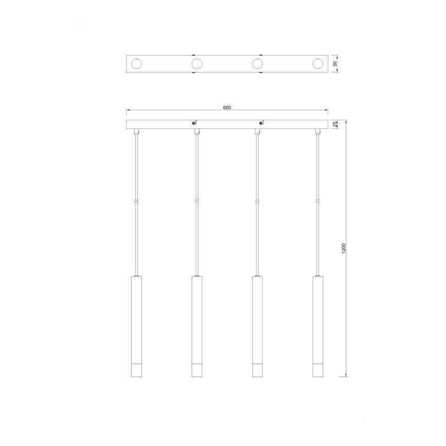 Zuma Line - lustra uz troses 4xG9/5W/230V, zelta krāsā