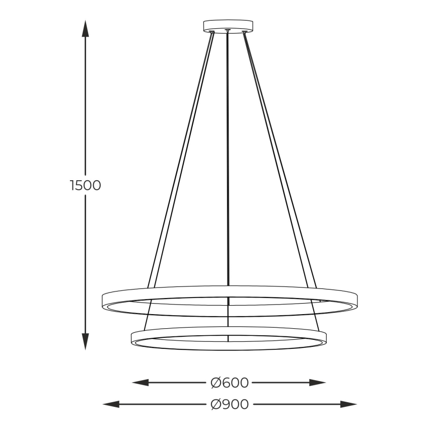 Zuma Line - LED Lustra ar auklu LED/72W/230V 3000/4000/6000K d. 90 cm melna
