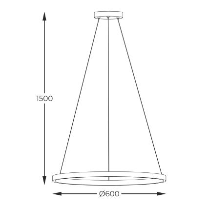 Zuma Line - LED Lustra ar auklu LED/32W/230V 3000/4000/6000K d. 60 cm melna