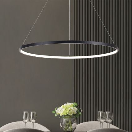 Zuma Line - LED Lustra ar auklu LED/40W/230V 3000/4000/6000K d. 90 cm melna